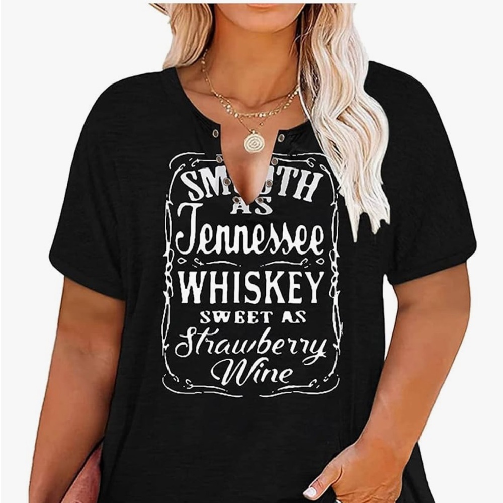 Country Concert Tennessee Hollow Out V Neck Women’s Key Hole Neck Country Top XL